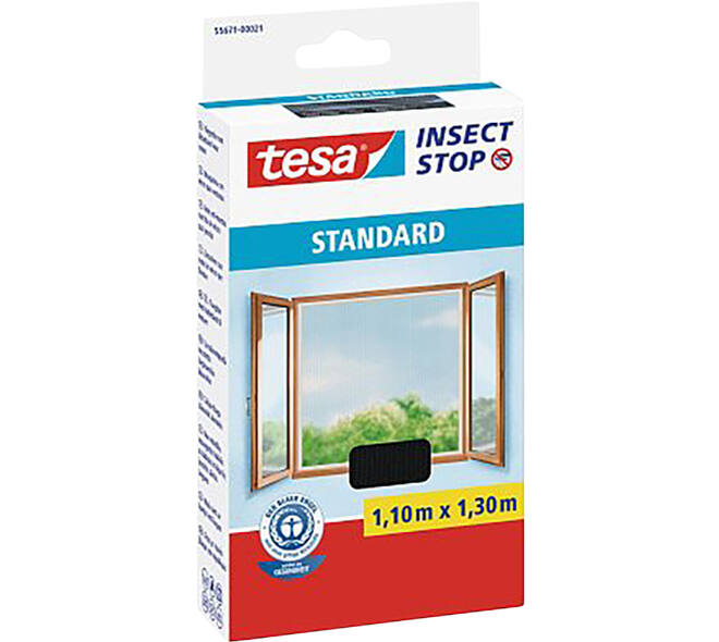 Tesa Standard Vliegenhor Ramen 1,1M x 1,3M Zwart