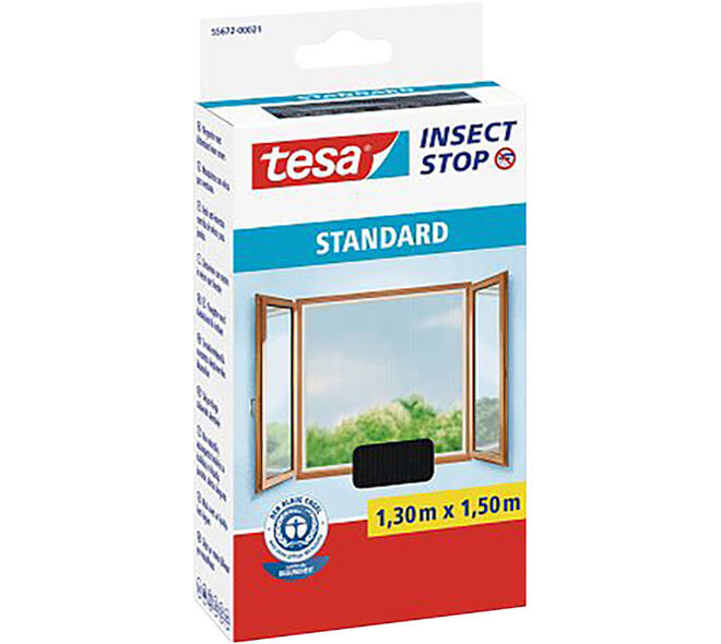 Tesa Standard Vliegenhor Ramen 1,3M x 1,5M Zwart