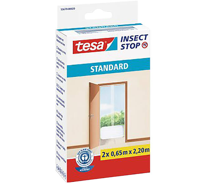 Tesa Standardvliegenhor Deuren 2 x 0,65M x 2,2M Wit