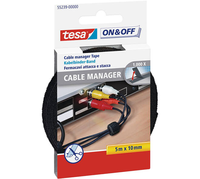Tesa On&Off Cable Manager 5M x 10 mm