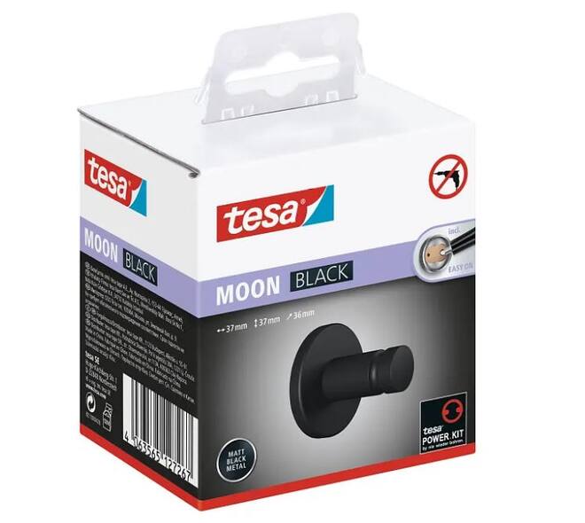 Tesa Moon Black Towel Hook 40563