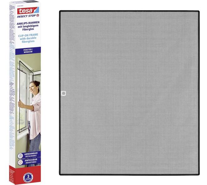 Tesa Insect Stop Clip-On Vliegenhor 1.2 M x1.4 M Antraciet
