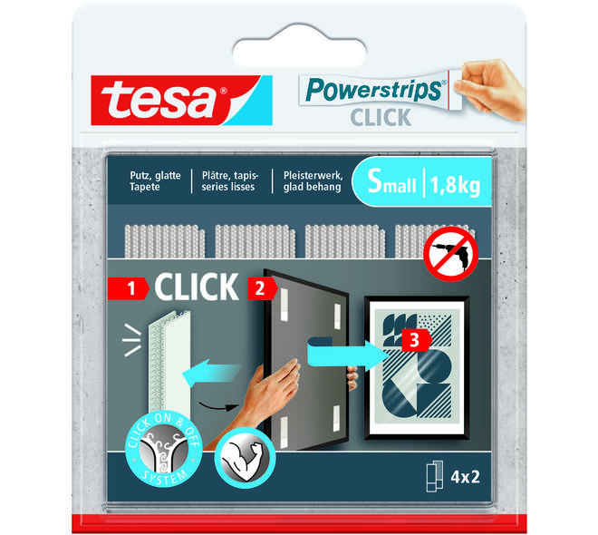 TESA POWERSTRIPS CLICK 4X2 S