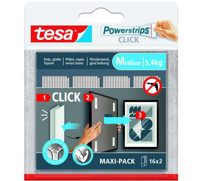 TESA POWERSTRIPS CLICK 16X2 M test