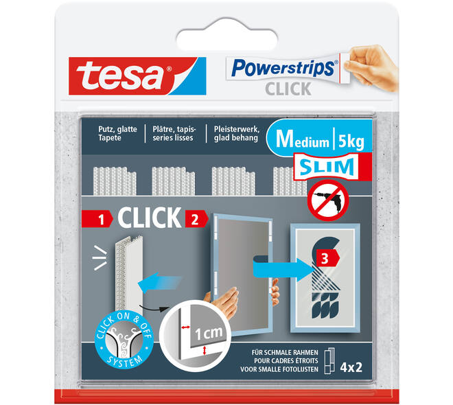 TESA POWERSTRIPS CLICK 4X2 SLIM