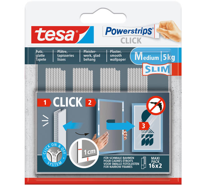 TESA POWERSTRIPS CLICK 16X2 SLIM