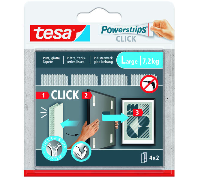 TESA POWERSTRIPS CLICK 4X2 L