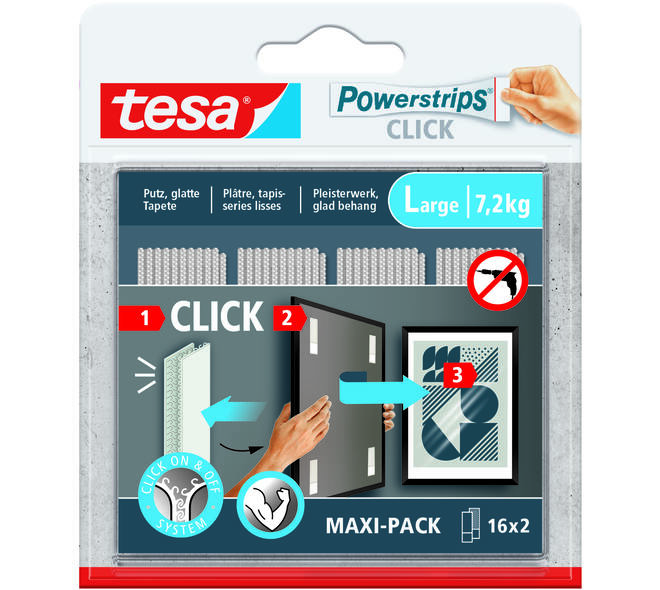 TESA POWERSTRIPS CLICK 16X2 L