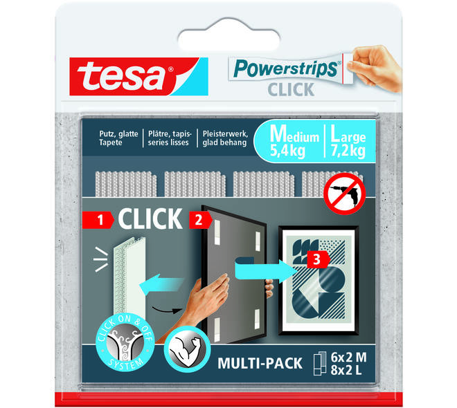 TESA POWERSTRIPS CLICK MULTI M-L