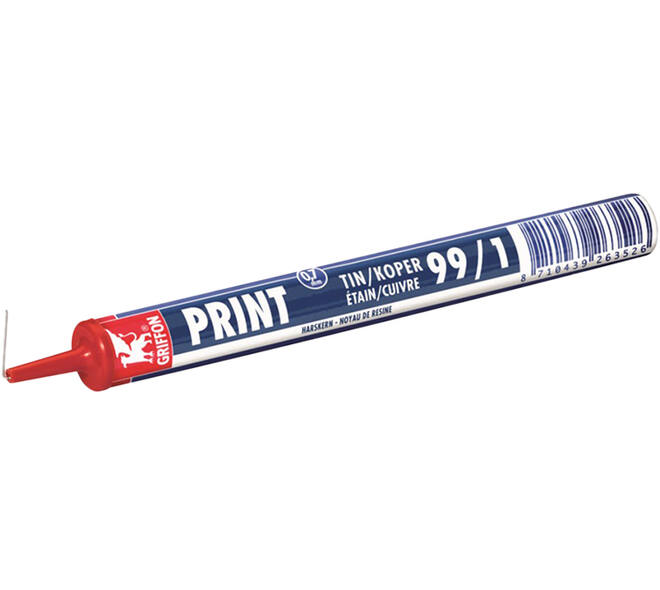 Griffon Print Draadsoldeer Tin/Koper 99/1 Harskern 0.7 mm 4 m (Blister)