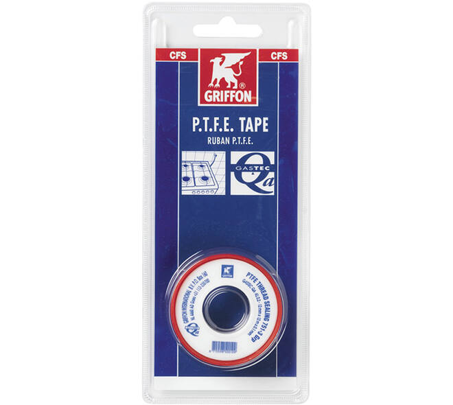 Griffon PTFE-Tape Gastec (Gasleiding) 12 mm x 12 m x 0,10 mm Blister