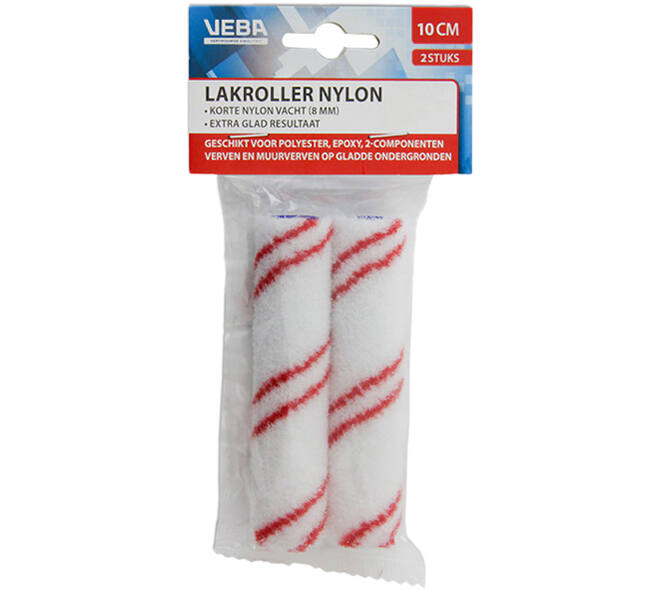 VEBA Verfrol Nylon 10 cm, Pool 6 mm, 2 st Ophangverpakking, Rood