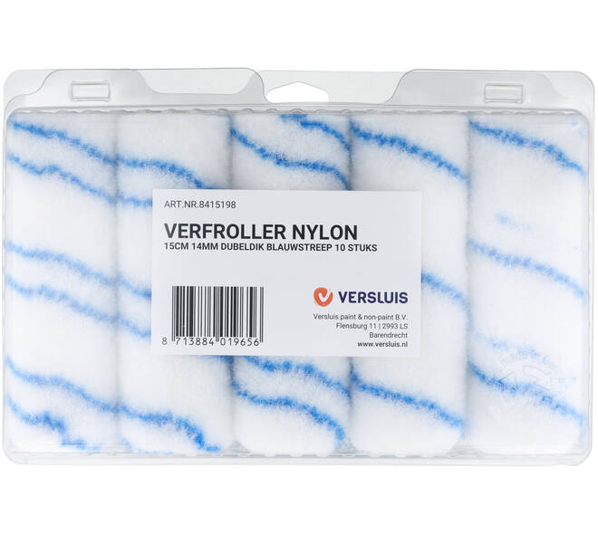 FLENSBURG Verfrol Nylon 15 cm, Dik, Pool 14 mm, 10 st, Blauw