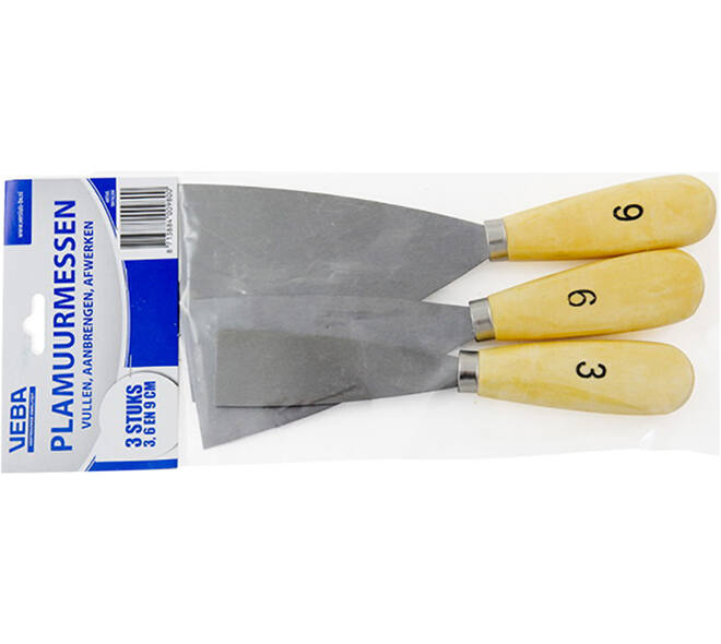 VEBA Plamuurmes Set 3-Delig (3cm, 6cm, 9 cm)