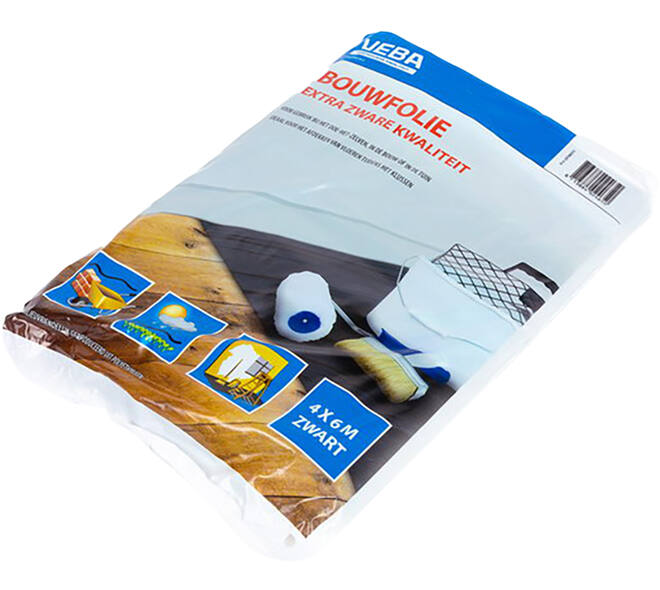 VEBA Vloer/Bouwfolie 4x6 m Zwart