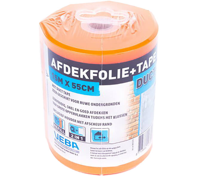 VEBA Afdekfolie+Duct Tape 55 cmx15 m