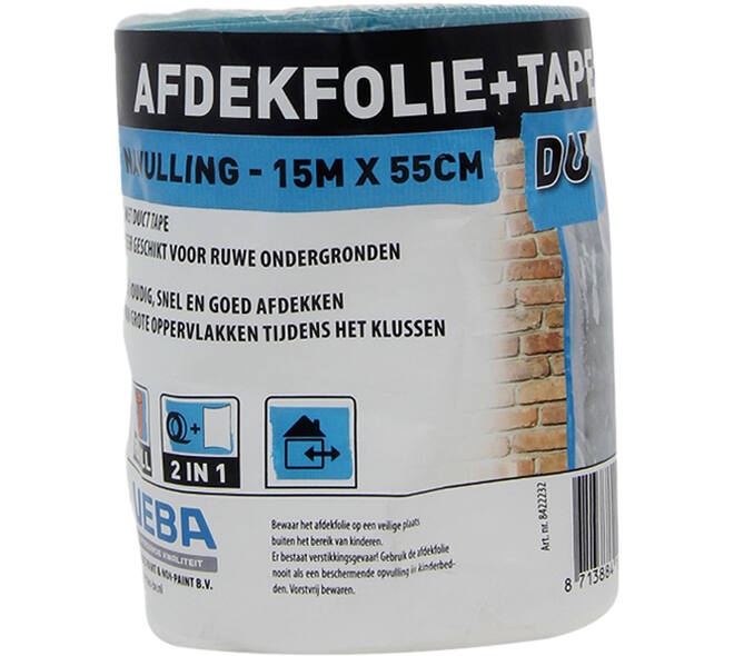 VEBA Afdekfolie+Duct Tape Navul 55 cmx15 m