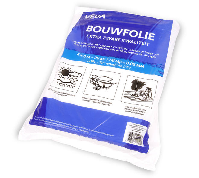 VEBA Bouwfolie Extra 4x5 m 1-Pack 50Mu LDPE