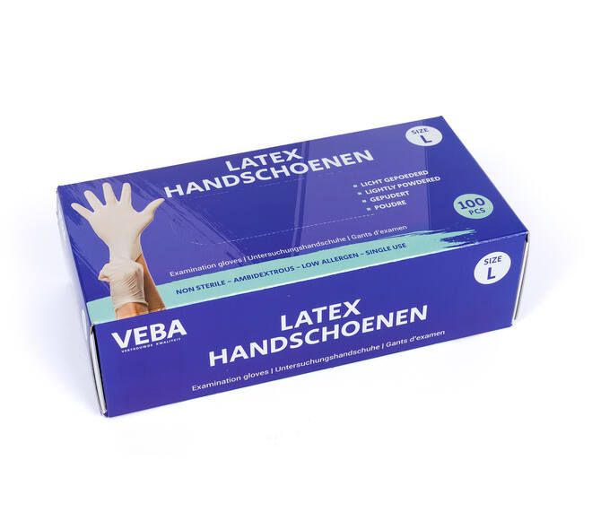 VEBA Latex Handschoen Doos 100 st L