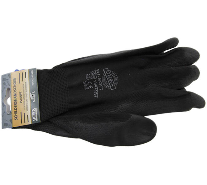 VEBA Handschoen Pu-Soft Zwart Mt XL