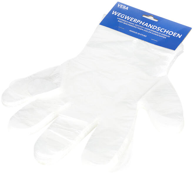VEBA Basic Pe Wegwerp Handschoenen Transparant 50 st Ophangkaarten
