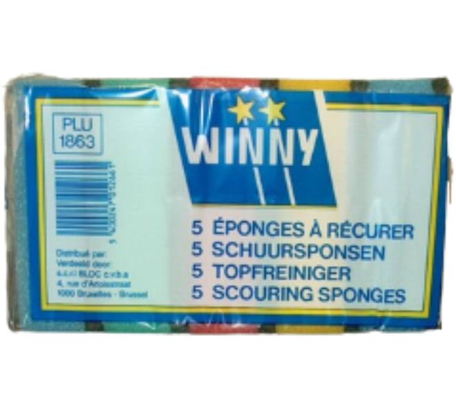 Winny Schuurspons Geel/Groen 5 st