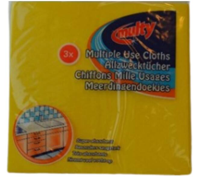 Multy Meerdingendoekje Viscose Geel 3 st
