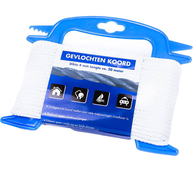 VEBA Gevlochten Koord Wit 4 mmx20 m