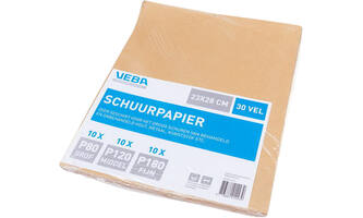 VEBA Schuurpapier Vellen 23 x 28cm Assortiment Flint (10x Fijn, 10x Middel, 10x grof)