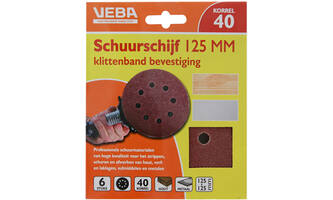 VEBA Schuurschijf Klittenband 125 mm 10 st P40