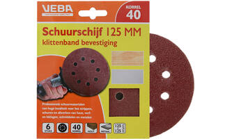 VEBA Schuurschijf Klittenband 125 mm 10 st P40