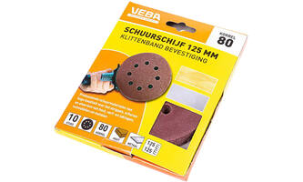 VEBA Schuurschijf Klittenband 125 mm 10 st P80