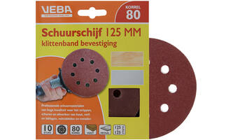 VEBA Schuurschijf Klittenband 125 mm 10 st P80