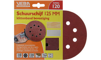 VEBA Schuurschijf Klittenband 125 mm 10 st P120