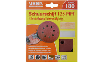 VEBA Schuurschijf Klittenband 125 mm 10 st P180