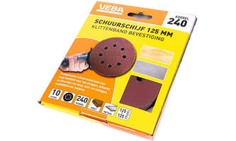 VEBA Schuurschijf Klittenband 125 mm 10 st P240