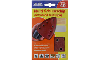 VEBA Multi Schuurschijf Met Klittenband 110x147 mm 7 Gaten 10 st P40