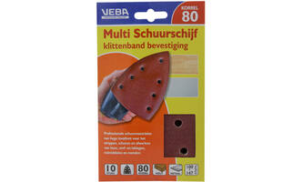 VEBA Multi Schuurschijf Met Klittenband 110x147 mm 7 Gaten 10 st P80
