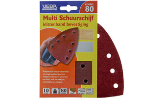 VEBA Multi Schuurschijf Met Klittenband 110x147 mm 7 Gaten 10 st P80