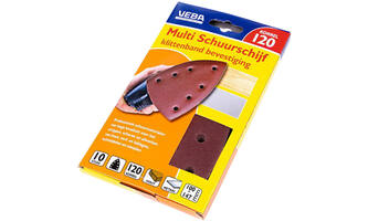 VEBA Multi Schuurschijf Met Klittenband 110x147 mm 7 Gaten 10 st P120