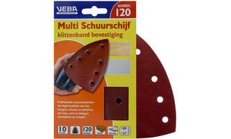 VEBA Multi Schuurschijf Met Klittenband 110x147 mm 7 Gaten 10 st P120