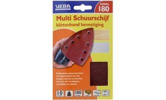 VEBA Multi Schuurschijf Met Klittenband 110x147 mm 7 Gaten 10 st P180