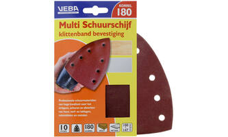VEBA Multi Schuurschijf Met Klittenband 110x147 mm 7 Gaten 10 st P180