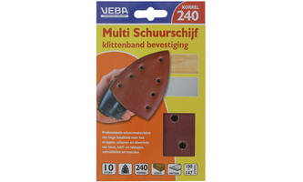 VEBA Multi Schuurschijf Met Klittenband 110x147 mm 7 Gaten 10 st P240