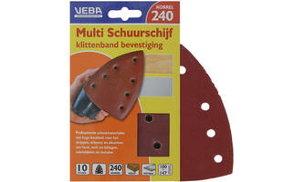 VEBA Multi Schuurschijf Met Klittenband 110x147 mm 7 Gaten 10 st P240
