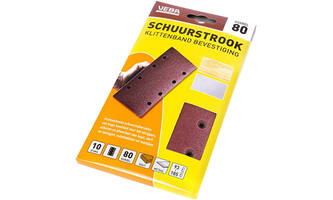 VEBA Schuurstrook Klittenband 93x185 mm 8 Gaten 6 st P80
