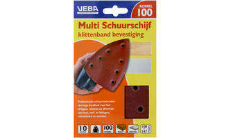 VEBA Multi Schuurschijf Met Klittenband 110x147 mm 7 Gaten 10 st P100