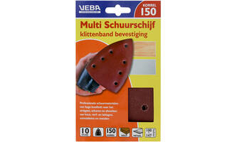 VEBA Multi Schuurschijf Met Klittenband 110x147 mm 7 Gaten 10 st P150