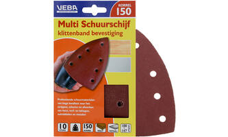 VEBA Multi Schuurschijf Met Klittenband 110x147 mm 7 Gaten 10 st P150
