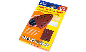 VEBA Multi Schuurschijf Met Klittenband 110x147 mm 7 Gaten 10 st P220